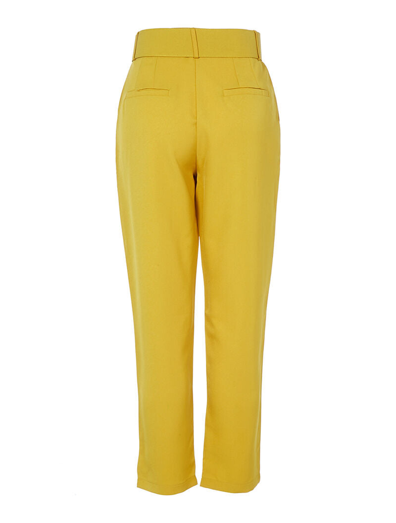Pantalon souple ceinturé - safran - 2