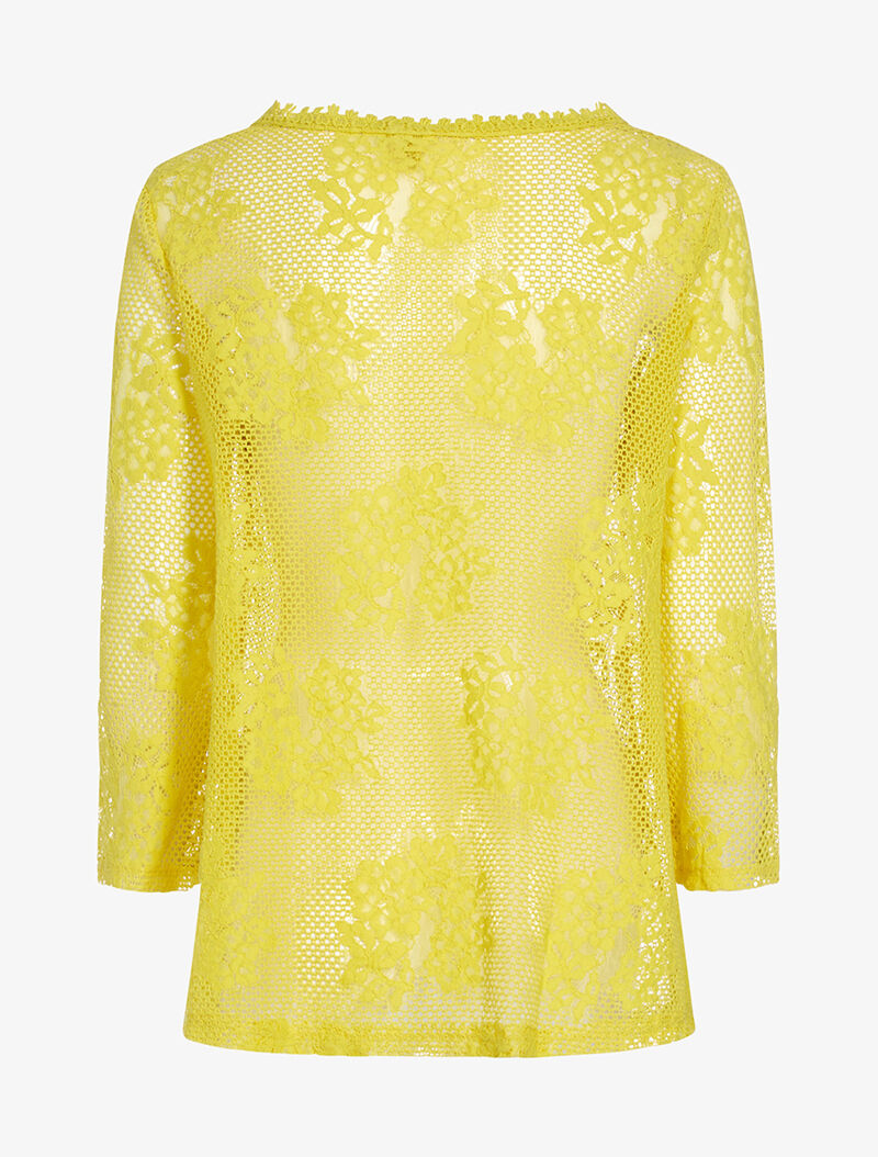 Gilet ajouré en crochet - jaune - 2
