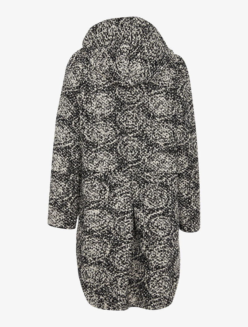 Manteau en laine bouclette mouliné - noir/écru - 2
