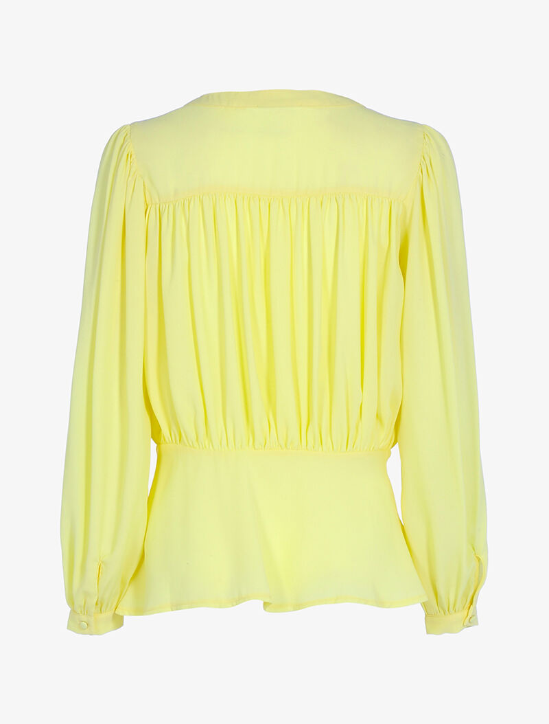 Chemisier coupe boule à taille cintrée - jaune - 2