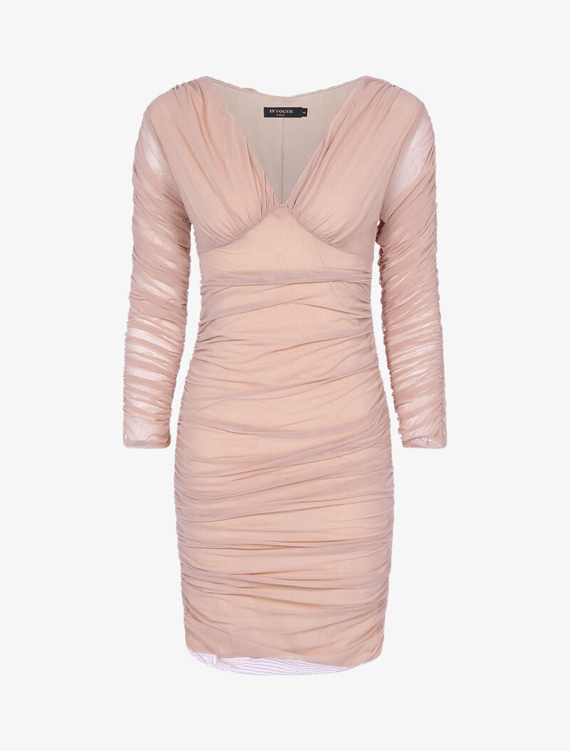 Robe en tulle plissée - rose - 1