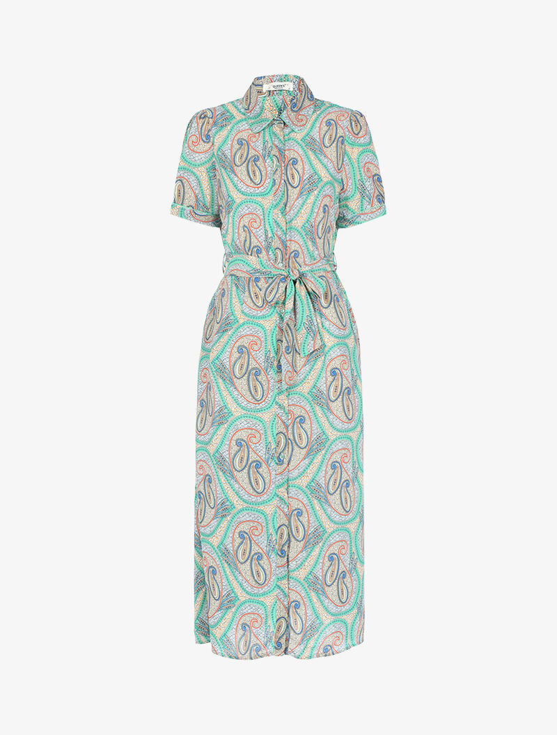 Robe longue à imprimé cachemire - vert - 3