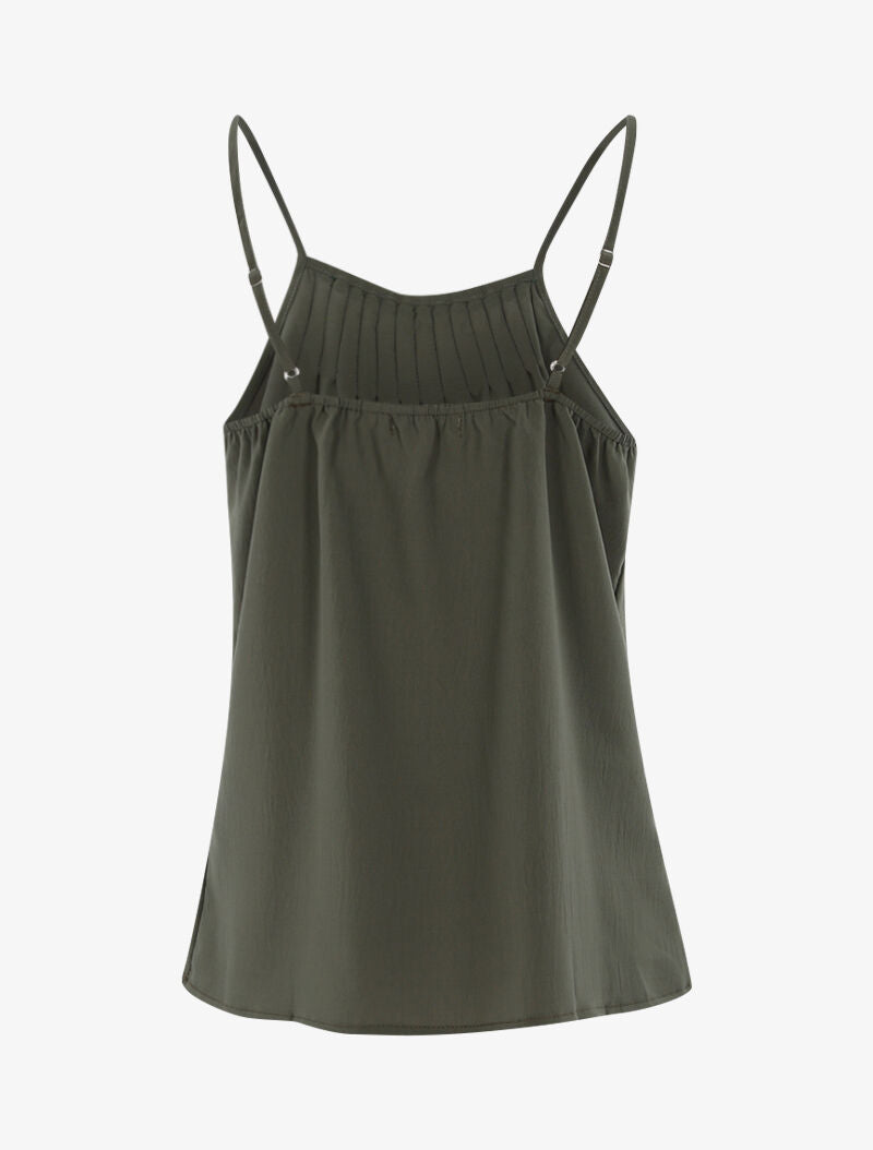 Top à encolure perlée - kaki - 2