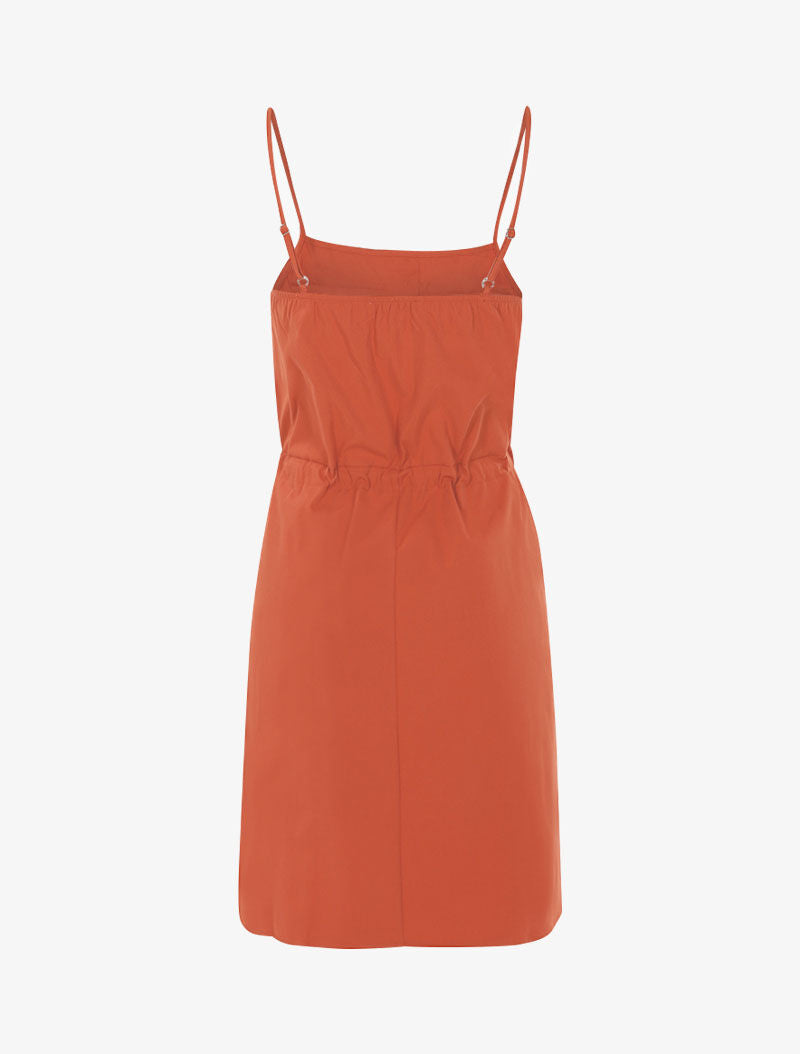 Robe à poitrine ornée de poches - orange - 3