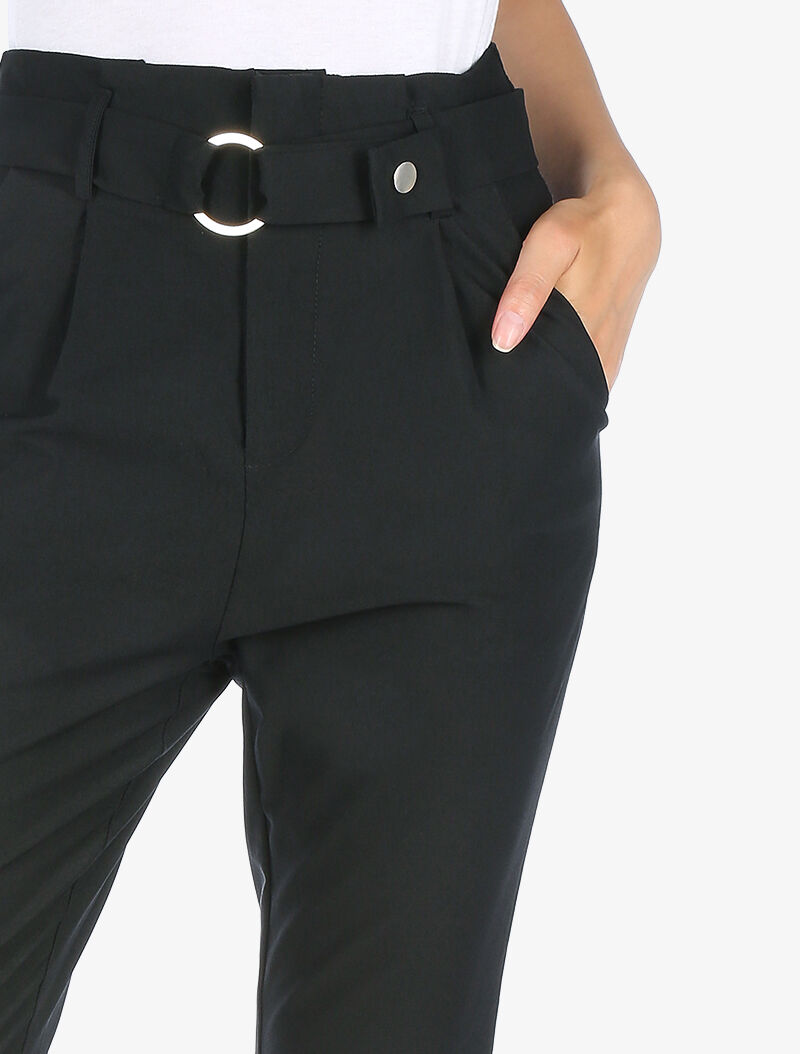 Einfarbige 7/8-Hose - schwarz