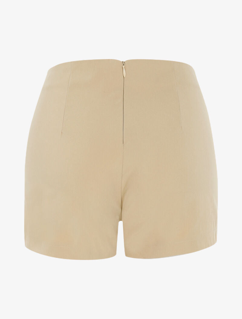 Mini short à boutonnières - beige - 2