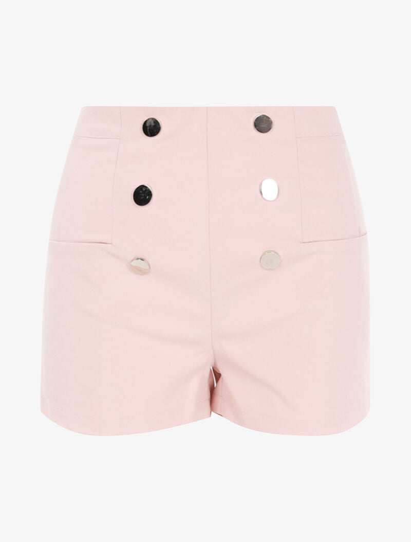Mini short à boutons décoratifs - rose - 3