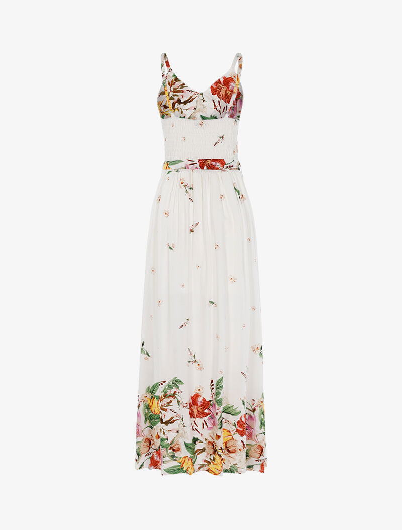 Robe longue à imprimé floral - blanc - 2