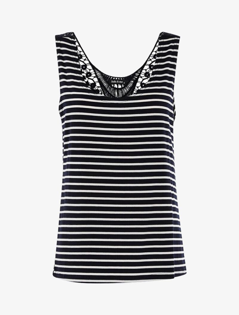 Top style marinière à dos crochet - marine/blanc - 3