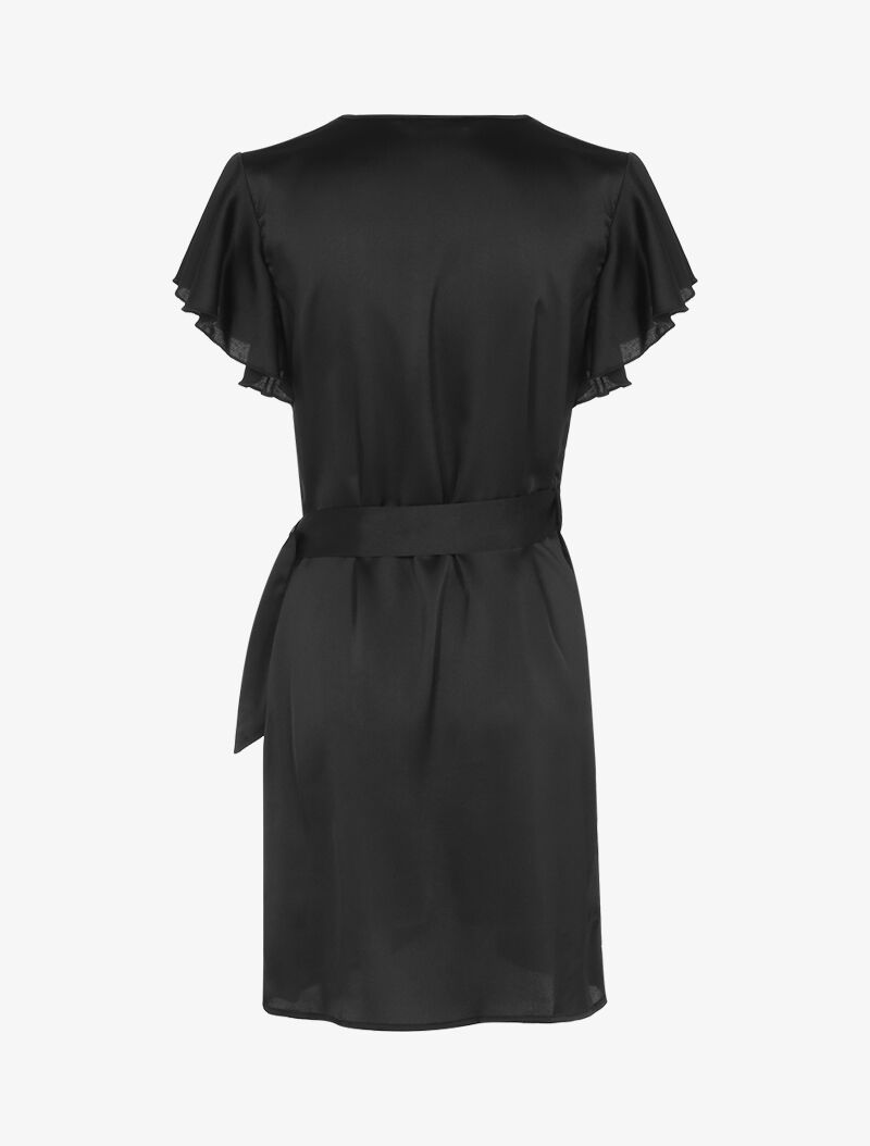 Robe portefeuille satinée - noir - 2