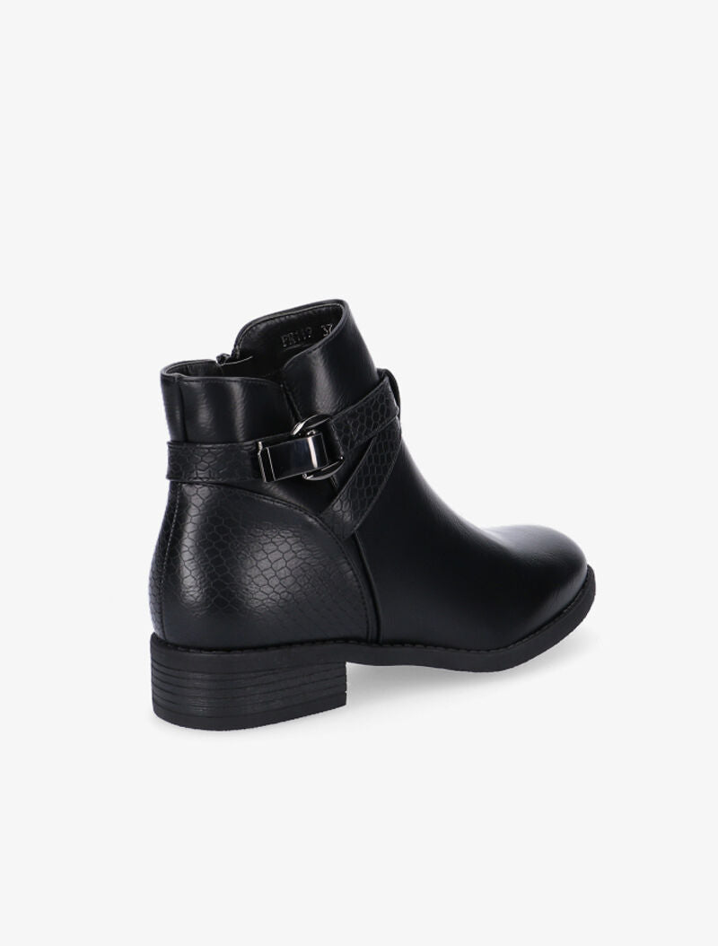 Low boots à sangle dorée - noir - 5
