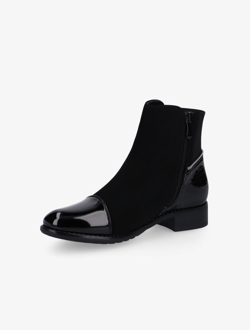Bottines à détails zippés et élastiqués - noir - 3