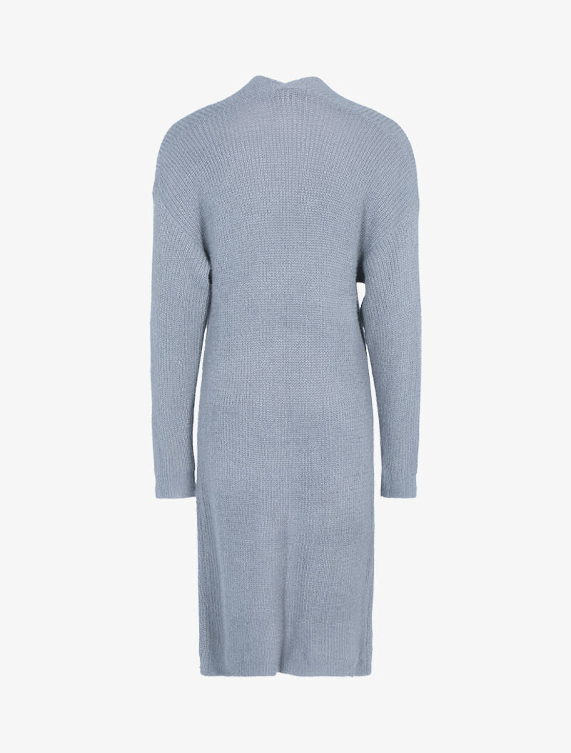 Gilet très long effet angora - gris - 2