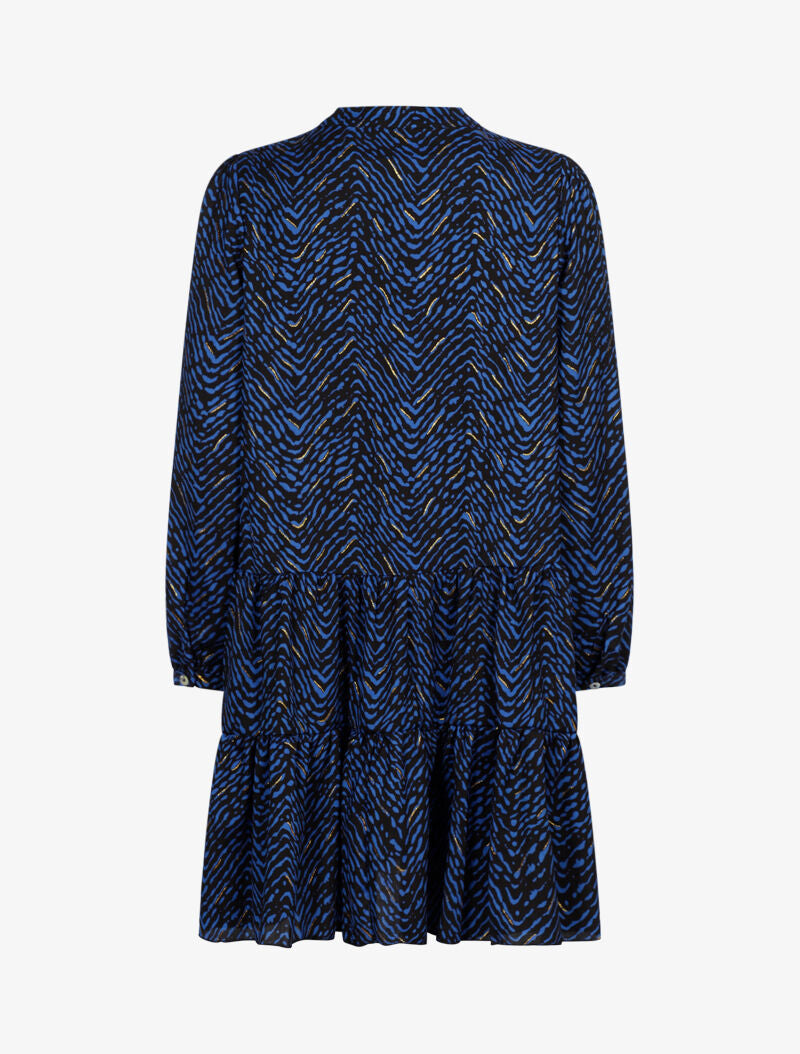 Robe à imprimé graphique et détails irisés - bleu électrique - 2