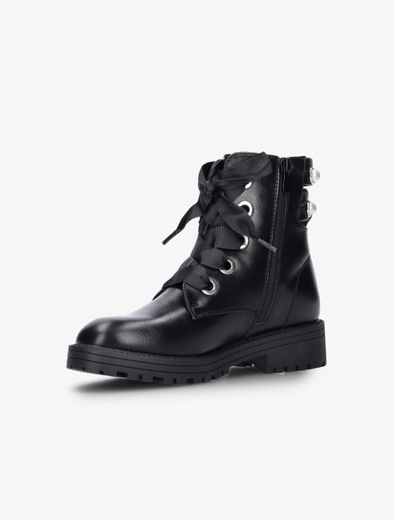 Boots à découpe et lacets ruban - noir - 4