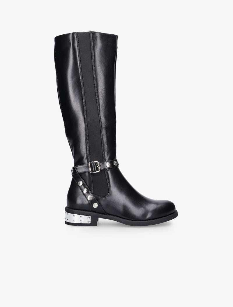 Bottes à talon à plaque - noir - 1