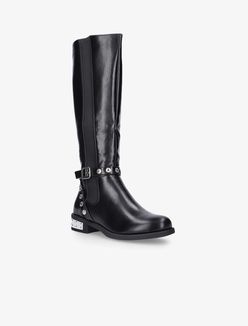 Bottes à talon à plaque - noir - 2