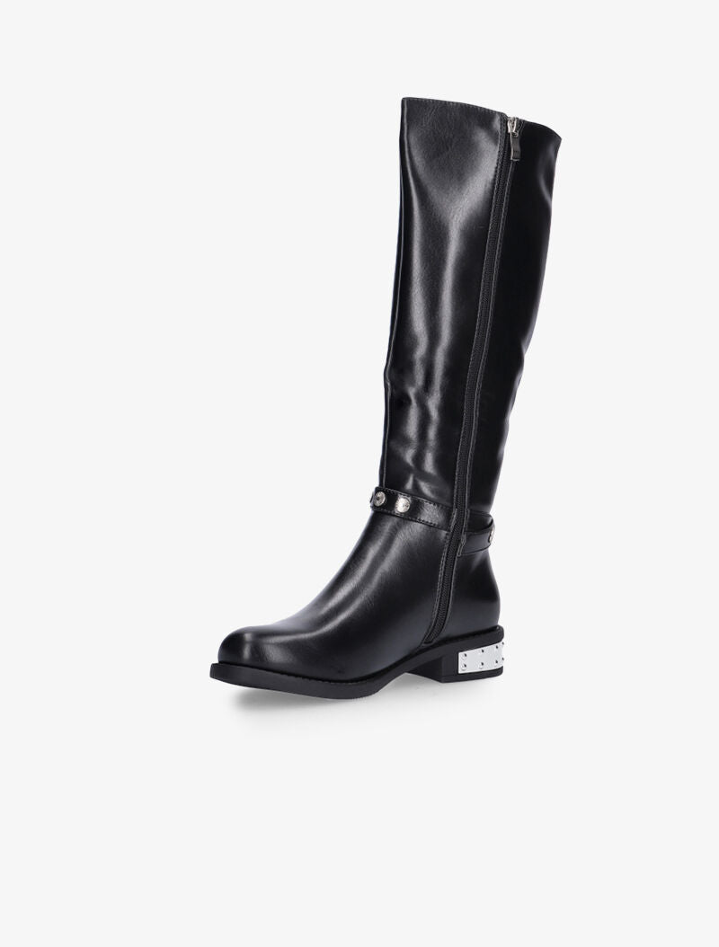 Bottes à talon à plaque - noir - 3