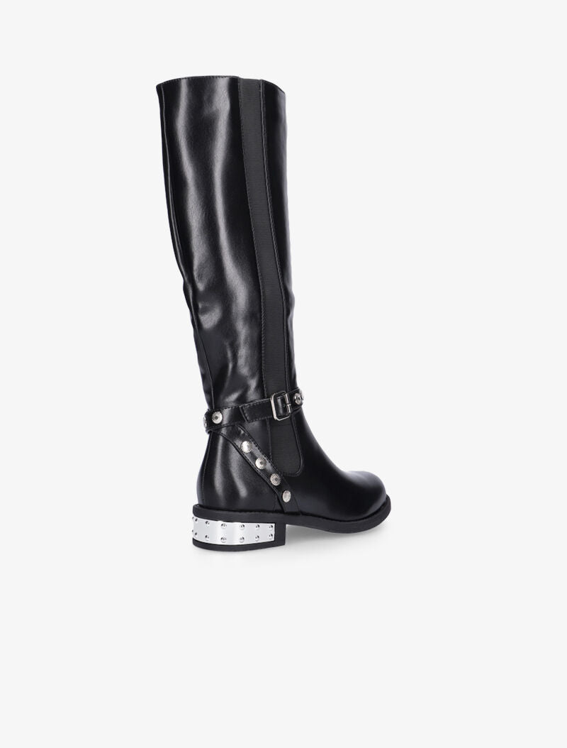 Bottes à talon à plaque - noir - 4