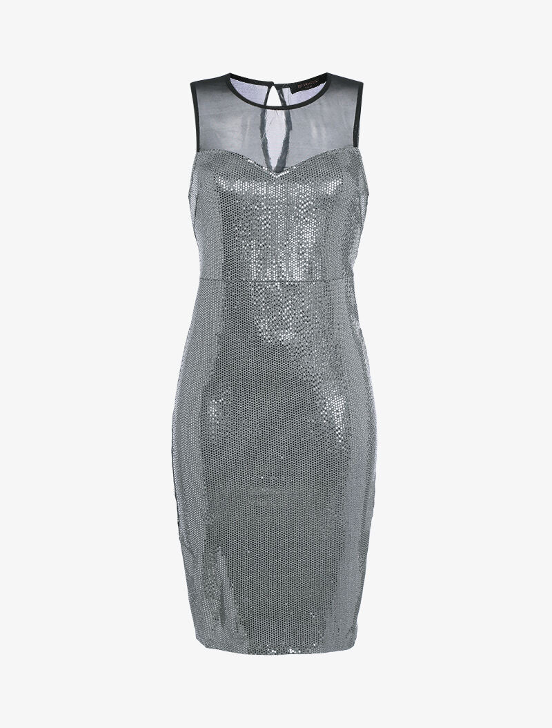 Robe irisée à détail ajouré - argent - 3