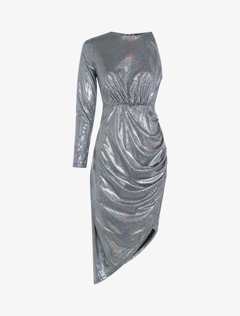 Robe mono manche irisée - argent - 1