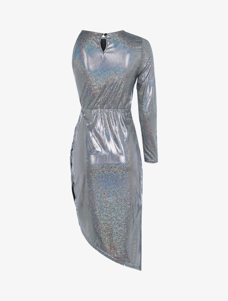 Robe mono manche irisée - argent - 2