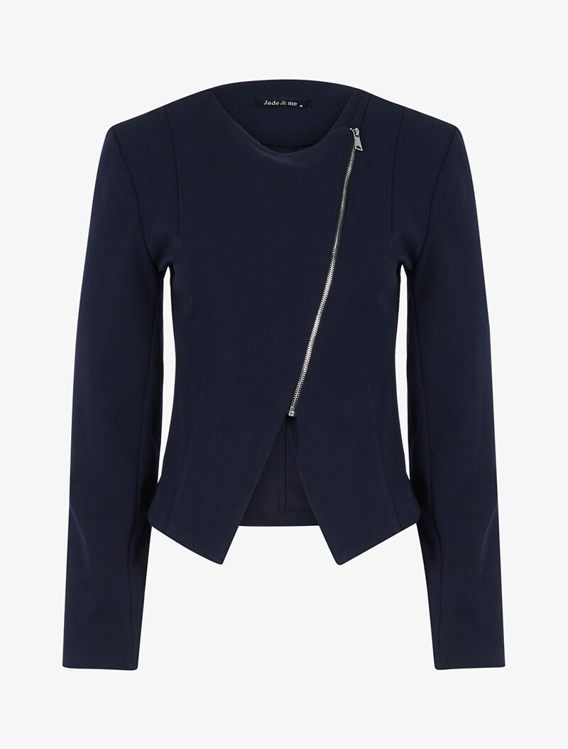 Veste à zip contrastant - marine - 3