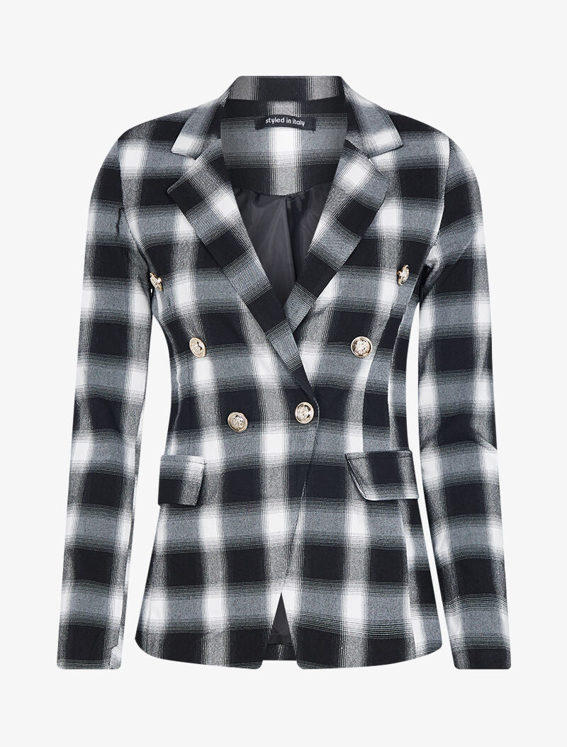 Blazer à imprimé petits carreaux - noir/blanc - 1