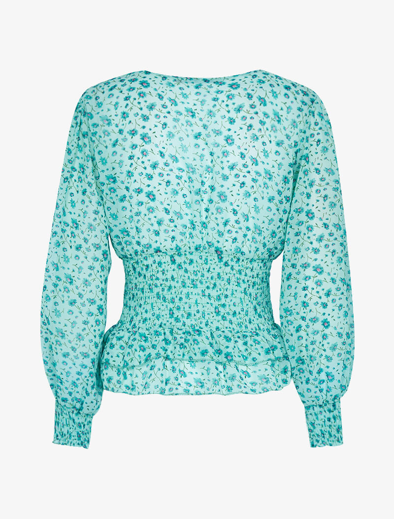 Blouse à imprimé petites fleurs - vert d&