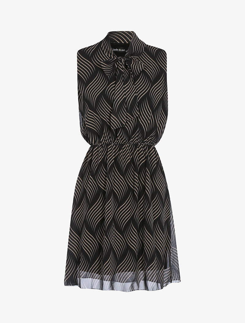 Robe à imprimé stylisé - noir - 1