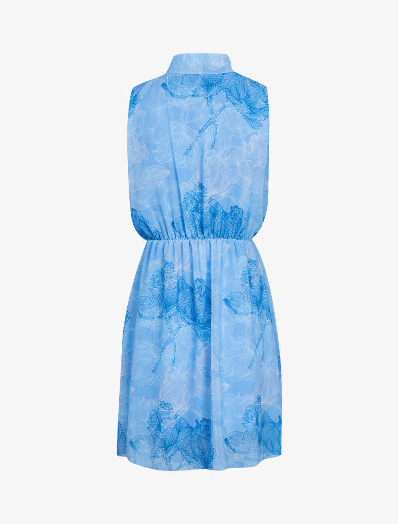 Robe à imprimé fleurs stylisées - bleu clair - 2