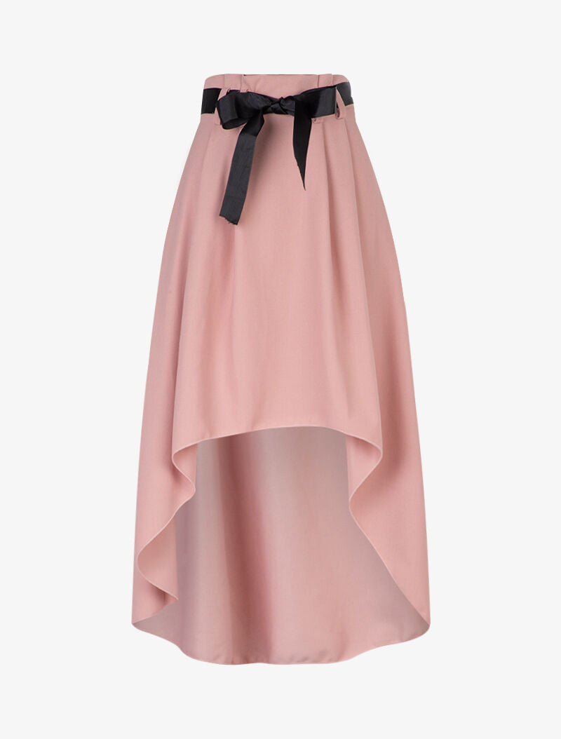 Jupe patineuse asymétrique - rose - 1