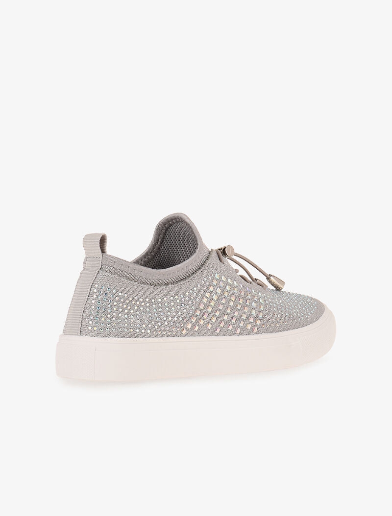 Sneakers strassées à enfiler - gris - 4