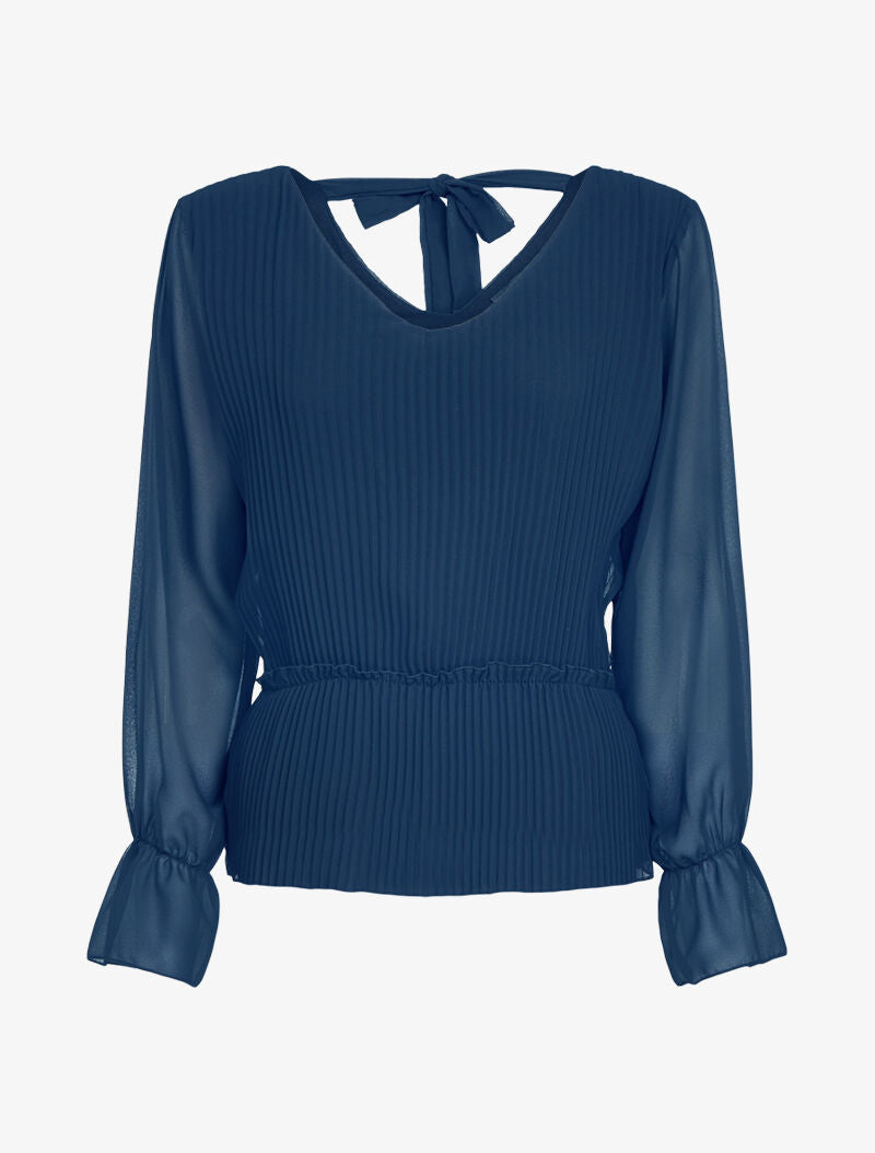 Top gaufré coupe boule - marine - 3