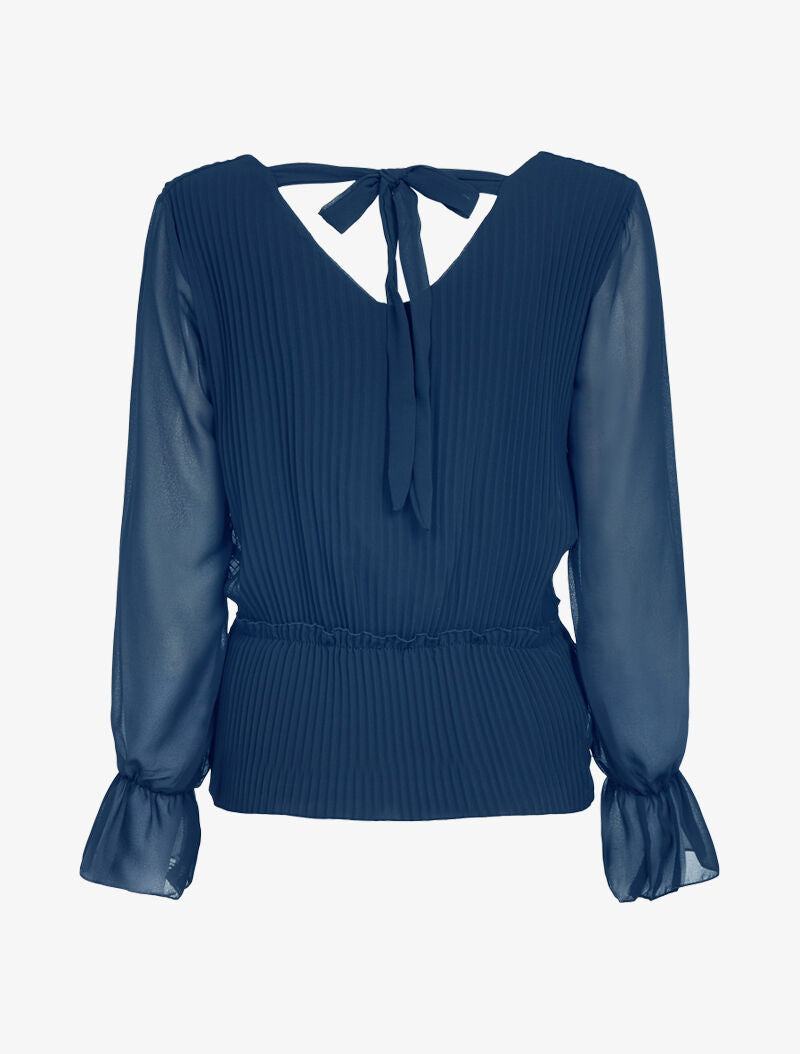 Top gaufré coupe boule - marine - 4