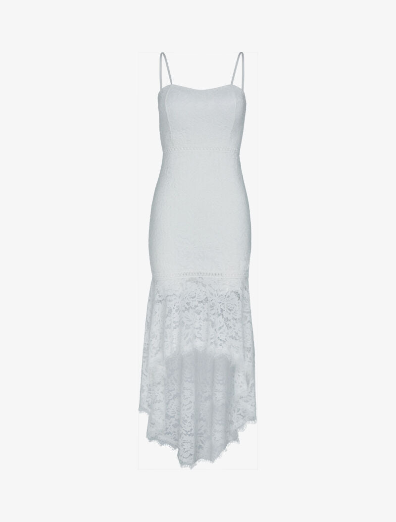 Robe sirène en dentelle - blanc - 3