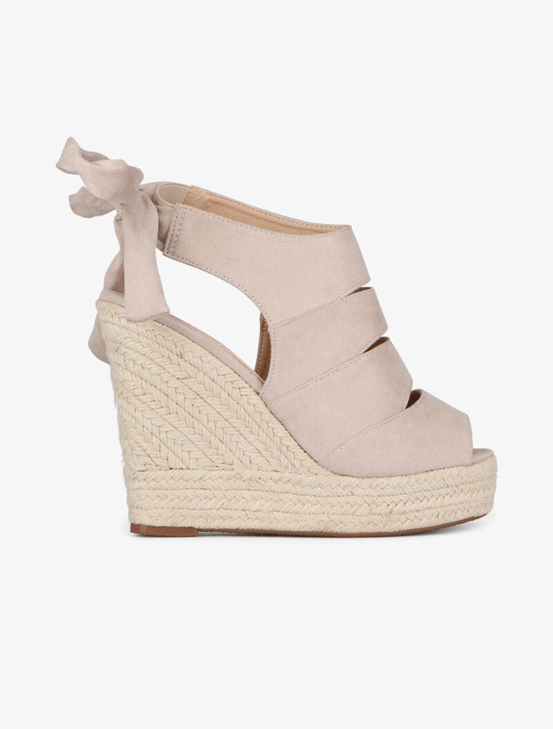 Compensées à découpe et noeud à nouer - beige - 1