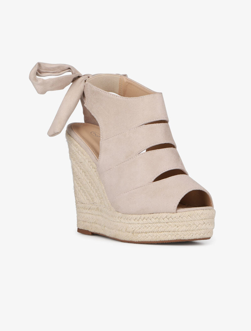 Compensées à découpe et noeud à nouer - beige - 2
