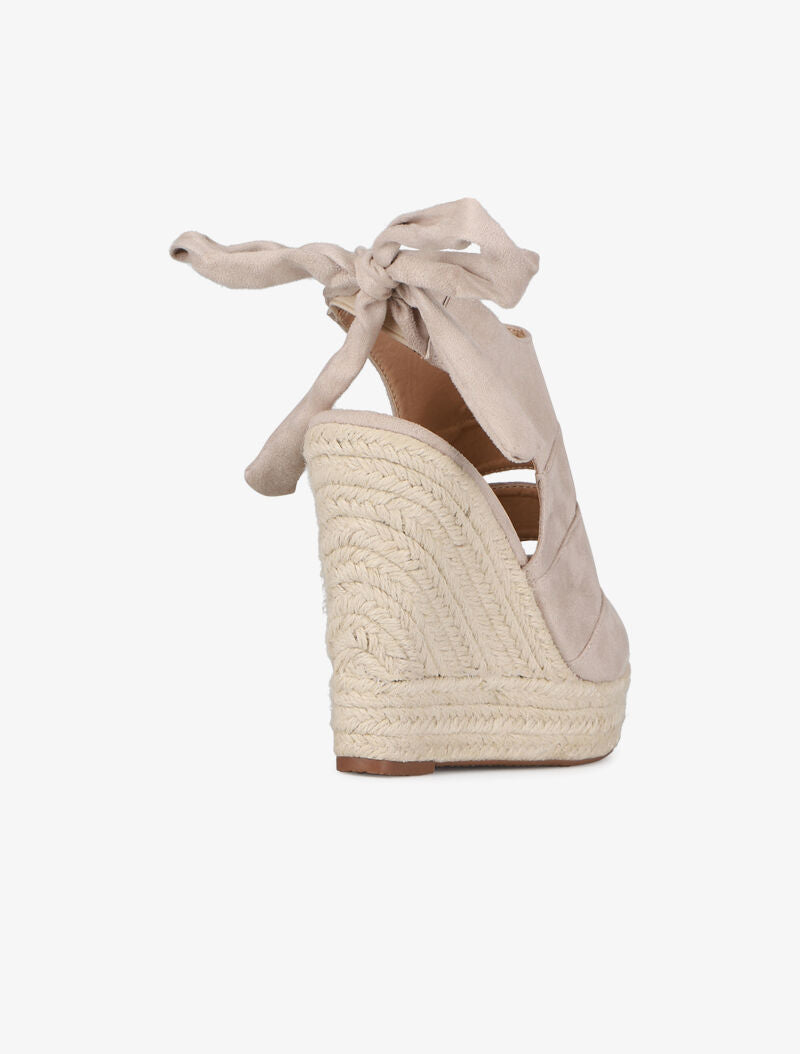 Compensées à découpe et noeud à nouer - beige - 4