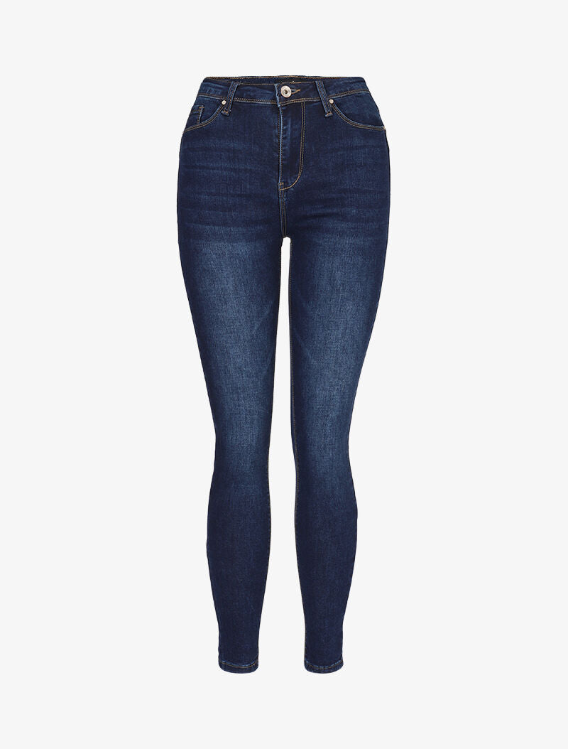 Jean taille haute push-up - denim brut - 1