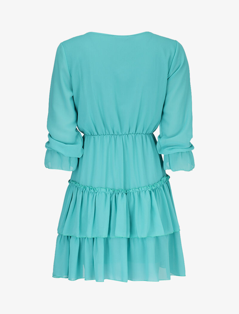 Robe patineuse volantée - turquoise - 2