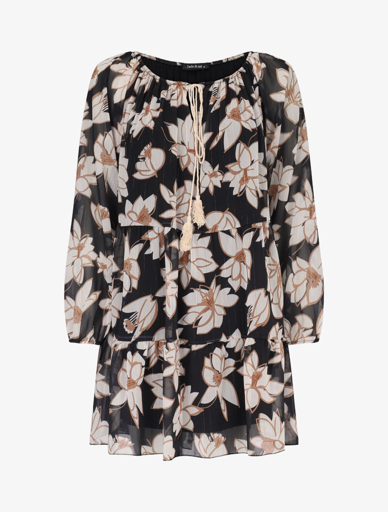 Robe trapèze à imprimé fleurs d&