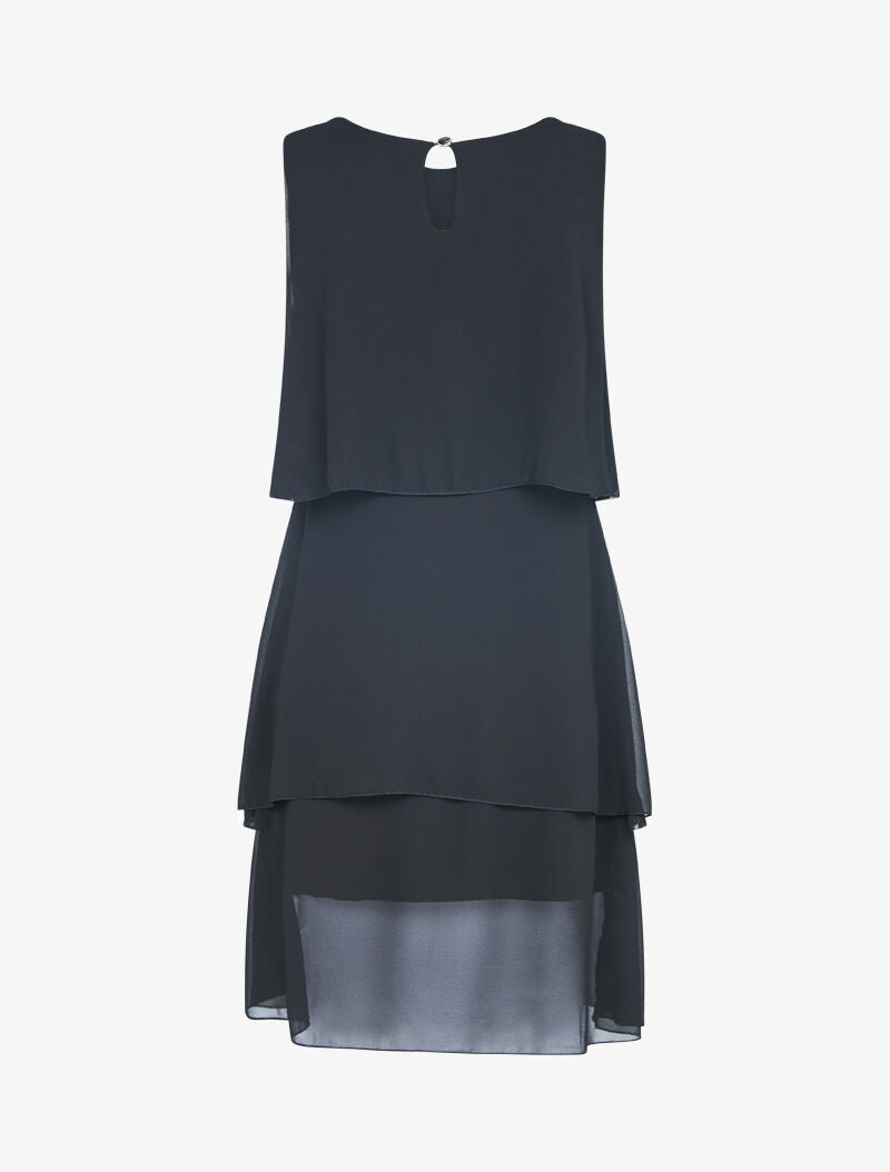 Robe en voile à col bijou - noir - 2