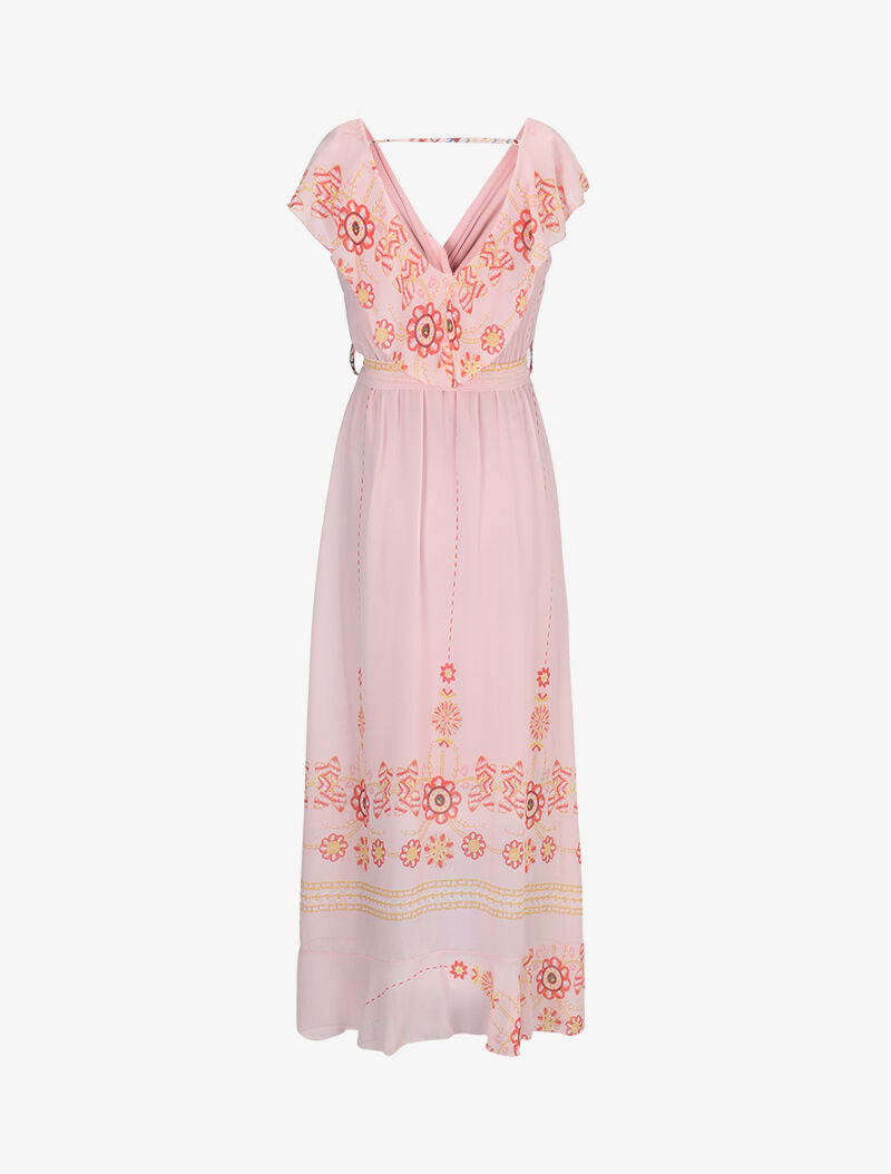 Robe à dos volanté - rose - 2