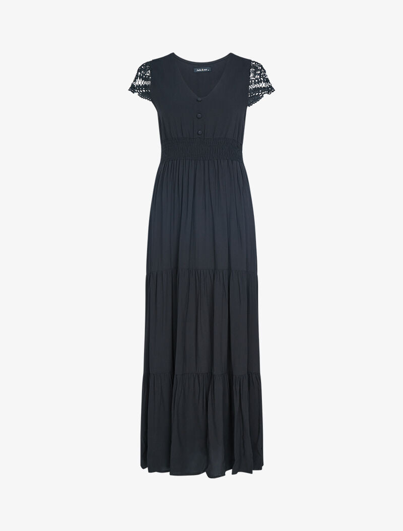 Robe à mancherons brodées - noir - 1