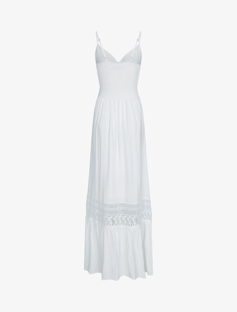 Robe à bande en crochet graphique - ecru - 2
