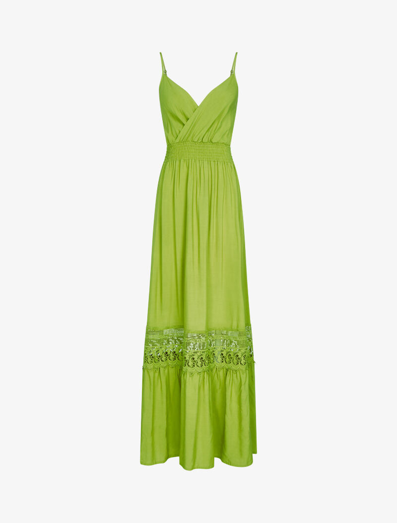 Robe à bande en crochet graphique - vert - 1