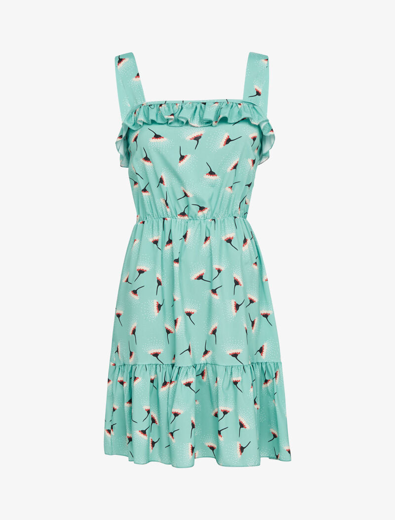 Robe volantée à imprimés - vert - 1