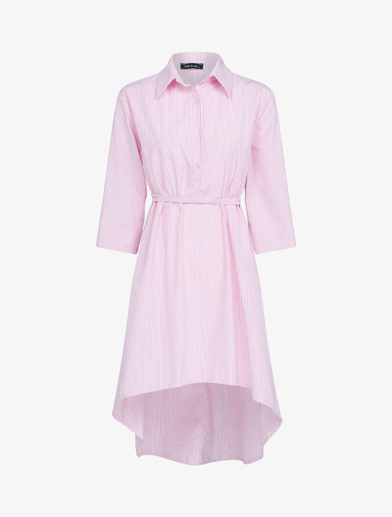 Robe style chemise à rayures - rose - 1