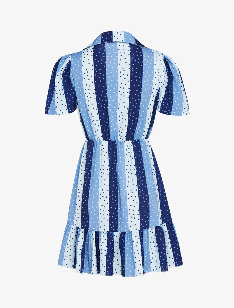 Robe patineuse à imprimés - bleu - 2